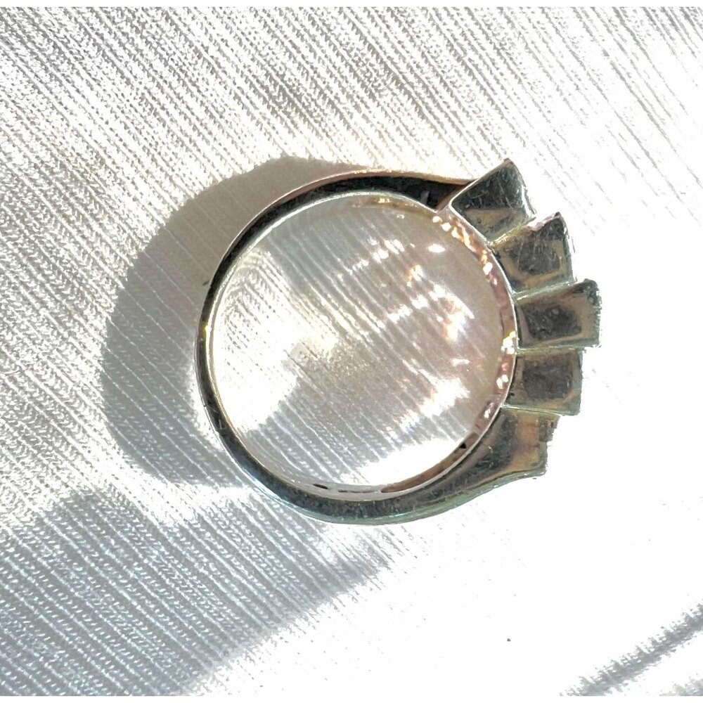 Stunning Sterling Silver 925 Ring With Pink & Purple Gradient Baguette Stones .5 - Picture 8 of 11